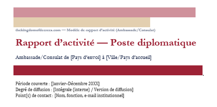 Rapport d’activité d’ambassade — la preuve ordonnée + Modèles Word Types